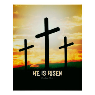 HIJ IS RISEN - EENVOUDIGERE ILLUSTRATIE PERFECT POSTER