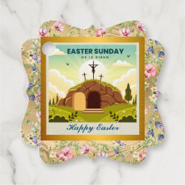 Hij is Risen en Viering van de Verrijzenis zondag Bedankjes Labels