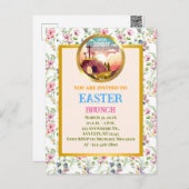 Hij is Risen en Viering van de Verrijzenis zondag Briefkaart (Voorkant / Achterkant)