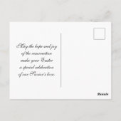 Hij is Risen en Viering van de Verrijzenis zondag Briefkaart (Achterkant)