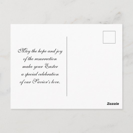 Hij is Risen en Viering van de Verrijzenis zondag Briefkaart (Achterkant)