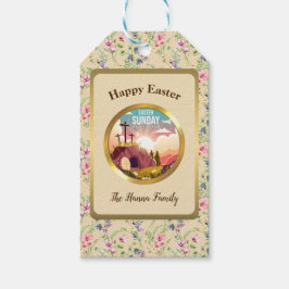 Hij is Risen en Viering van de Verrijzenis zondag Cadeaulabel