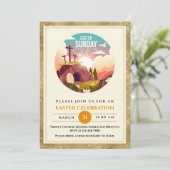 Hij is Risen en Viering van de Verrijzenis zondag Kaart (Staand voorkant)