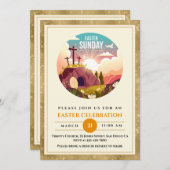 Hij is Risen en Viering van de Verrijzenis zondag Kaart (Voorkant / Achterkant)