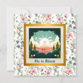 Hij is Risen en Viering van de Verrijzenis zondag Kaart