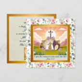 Hij is Risen en Viering van de Verrijzenis zondag Kaart (Voorkant / Achterkant)