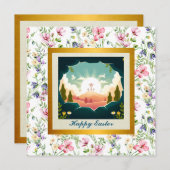 Hij is Risen en Viering van de Verrijzenis zondag Kaart (Voorkant / Achterkant)