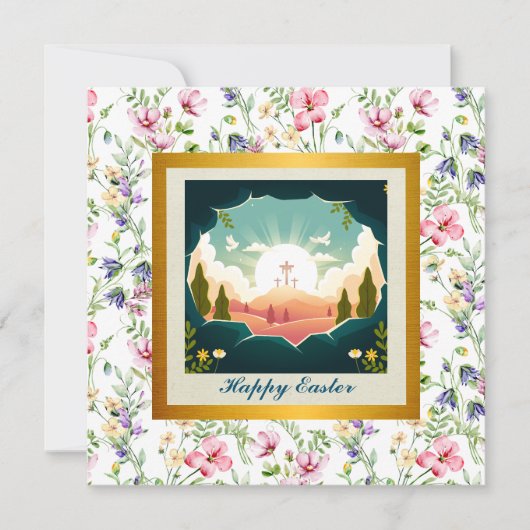 Hij is Risen en Viering van de Verrijzenis zondag Kaart (Voorkant)