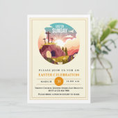 Hij is Risen en Viering van de Verrijzenis zondag Kaart (Staand voorkant)