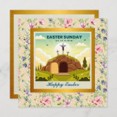 Hij is Risen en Viering van de Verrijzenis zondag Kaart (Voorkant / Achterkant)