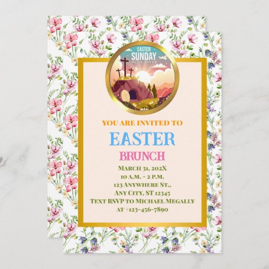 Hij is Risen en Viering van de Verrijzenis zondag Kaart (Voorkant / Achterkant)