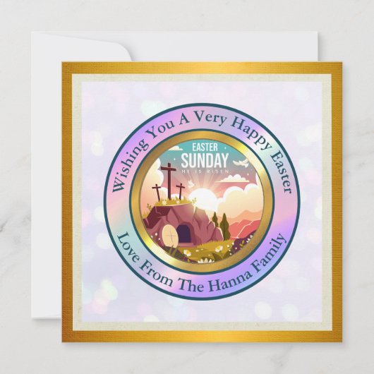 Hij is Risen en Viering van de Verrijzenis zondag Kaart (Voorkant)
