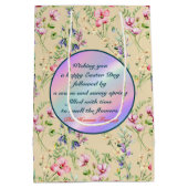 Hij is Risen en Viering van de Verrijzenis zondag Medium Cadeauzakje (Achterkant)