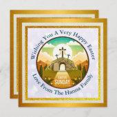 Hij is Risen en Viering van de Verrijzenis zondag Save The Date (Voorkant / Achterkant)