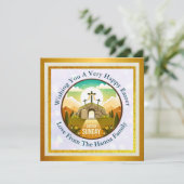 Hij is Risen en Viering van de Verrijzenis zondag Save The Date (Staand voorkant)