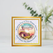 Hij is Risen en Viering van de Verrijzenis zondag Save The Date (Staand voorkant)