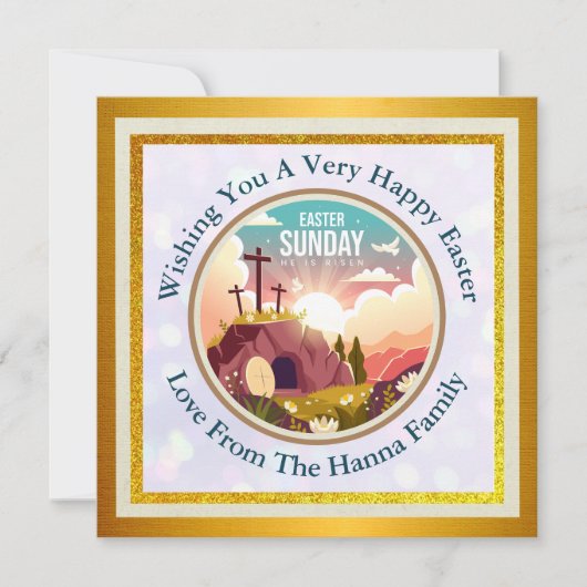 Hij is Risen en Viering van de Verrijzenis zondag Save The Date (Voorkant)