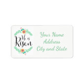 Hij is Risen Etiket (Voorkant)