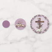 Hij is Risen Floral Cross | Jezus met Lamb Confetti (Voorkanten)