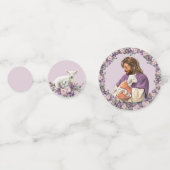 Hij is Risen Floral Cross | Jezus met Lamb Confetti (Achterkanten)