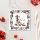 Hij is Risen Floral Cross met Bijbel Servet (Insitu)