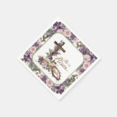 Hij is Risen Floral Cross met Bijbel Servet (Hoek)