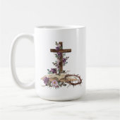 Hij is Risen Floral Cross met bijbelkoffie Mok (Links)