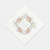 Hij is Risen Floral Cross Pasen | Herurrectie Servet (Hoek)