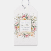 Hij is Risen Floral Cross Pasen | Verrijzingsauto Cadeaulabel (Achterkant)