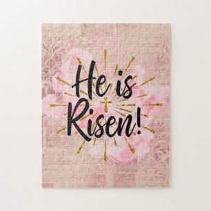 Hij is Risen God Cross Legpuzzel