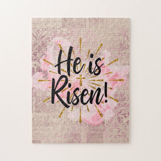 Hij is Risen God Cross Legpuzzel (Verticaal)