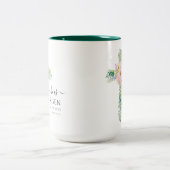 Hij is Risen Greenery Waterverf Cross Easter Mok (Center)