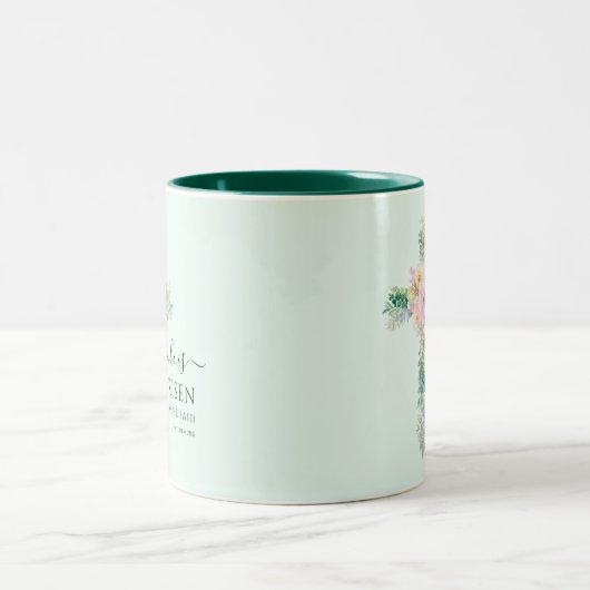 Hij is Risen Greenery Waterverf Cross Easter Mok (Center)