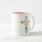 Hij is Risen Greenery Waterverf Cross Easter Mok (Voorkant rechts)