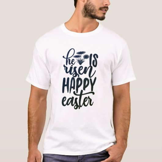 Hij is Risen - Happy Easter T-shirt (Voorkant)