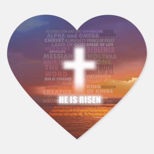 Hij is Risen Hart Sticker (Voorkant)