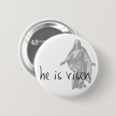 hij is risen jesus christ easter lds mormon ronde button 5,7 cm (Voorkant /achterkant)