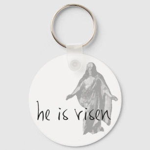 hij is risen jesus christ easter lds mormon sleutelhanger