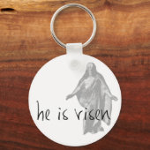 hij is risen jesus christ easter lds mormon sleutelhanger (Voorkant)