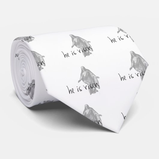 hij is risen jesus christ easter lds mormon stropdas (Opgerold)