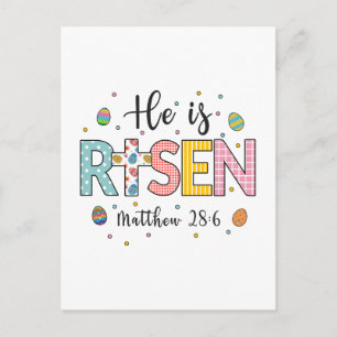 Hij is Risen Jesus Christelijk Happy Pasen Feestdagenkaart