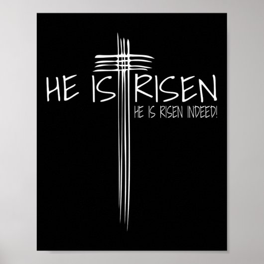 Hij is Risen Jesus Easter Christelijk Faith Gift Poster (Voorkant)