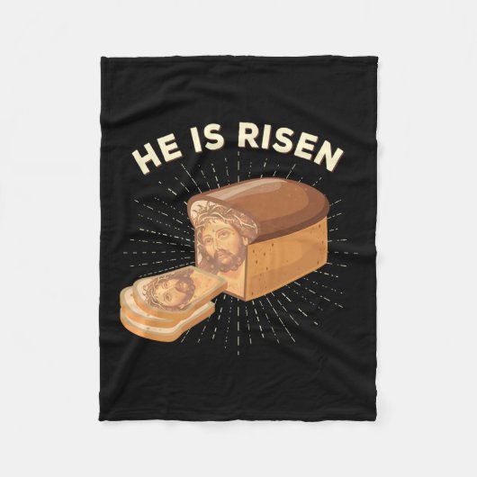Hij is Risen Jesus Jezus Paaspun Christelijk Brea Fleece Deken (Voorkant)