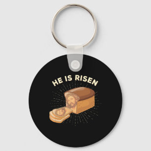 Hij is Risen Jesus Jezus Paaspun Christelijk Brea Sleutelhanger