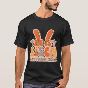 Hij is Risen-Jezus-Christelijk-Pasen-God T-shirt