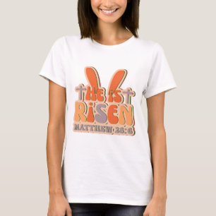 Hij is Risen-Jezus-Christelijk-Pasen-God T-shirt