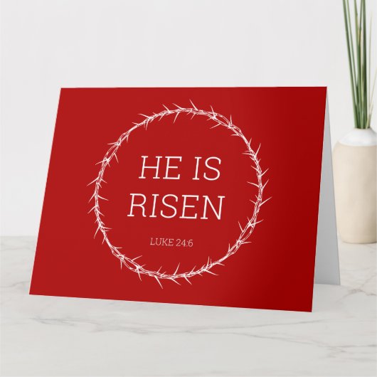 Hij is Risen Jezus Christus Herurrectie Paaskroon Bedankkaart (Voorkant)