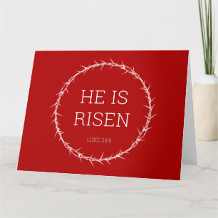 Hij is Risen Jezus Christus Herurrectie Paaskroon Bedankkaart