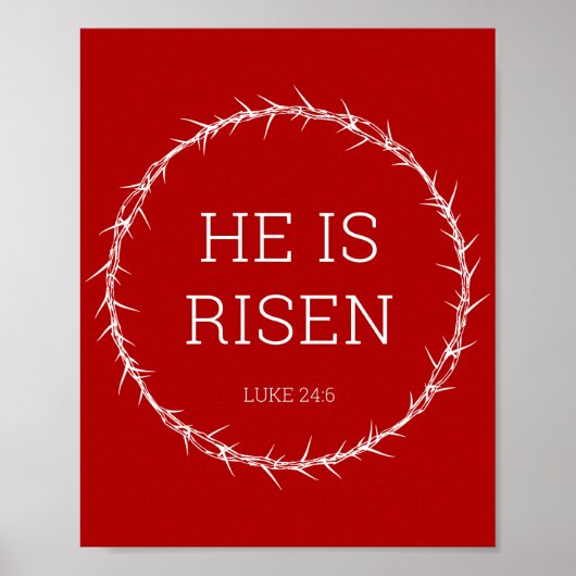 Hij is Risen Jezus Christus Herurrectie Paaskroon Poster (Voorkant)