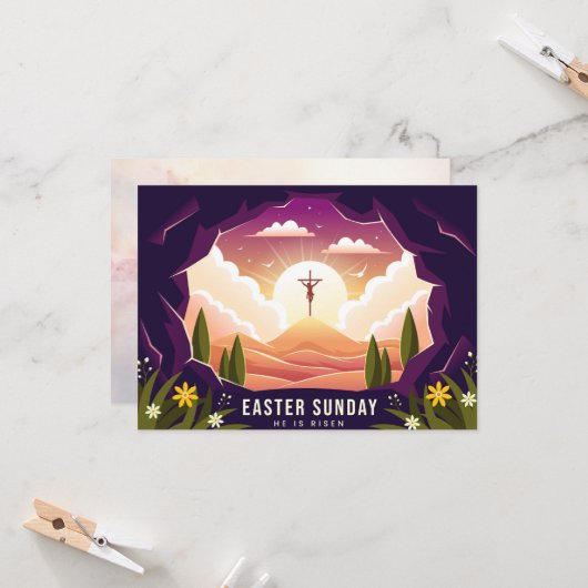 Hij is Risen Kaart (Voorkant / Achterkant in situ)